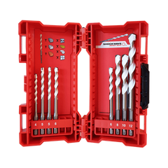 Milwaukee - Multi-Material 8Pc Drill Bit Set(1)4 x 90mm, (2)5 x 100mm, (2)6 x 100mm, (1)8 x 120mm, (1)10 x 120mm, (1)12 x 150mm | 4932471112