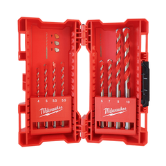 Milwaukee - Hammer Drill Bit 8Pce Set(1) 4x90mm, (1)5x100mm, (2)5.5x100mm, (1)6x100mm, (1)7x100mm, (1)8x150mm, (1)10x150mm. | 4932471193