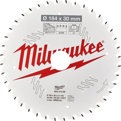 Milwaukee - 7-1/4" 184mm 40T Wood Circular Saw Blade Fine Finish, 30mm arbor | 4932471298