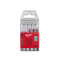 Milwaukee - Glass and Tile Drill Bit 5pce Set(1) 4mm, (1) 5mm, (2) 6mm, (1) 8mm | 4932479948