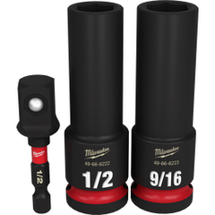 Milwaukee - SHOCKWAVE™ 1/2" Drive 3PC SAE Deep 6 Point Impact Socket Set | 49664485