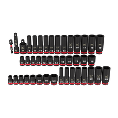 Milwaukee - SHOCKWAVE 3/8" Drive 43PC SAE & Metric Deep 6 Point Impact Socket Set | 49667009