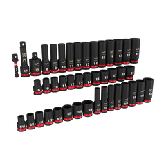 Milwaukee - SHOCKWAVE 3/8" Drive 43PC SAE & Metric Deep 6 Point Impact Socket Set | 49667009