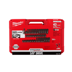 Milwaukee - SHOCKWAVE 3/8" Drive 43PC SAE & Metric Deep 6 Point Impact Socket Set | 49667009