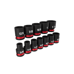 Milwaukee - SHOCKWAVE 1/2" Drive 12PC SAE Standard 6 Point Impact Socket Set | 49667010