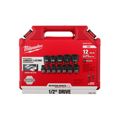 Milwaukee - SHOCKWAVE 1/2" Drive 12PC SAE Standard 6 Point Impact Socket Set | 49667010