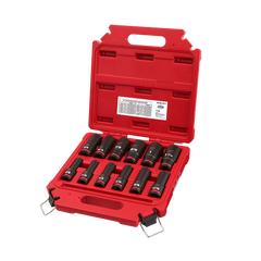 Milwaukee - SHOCKWAVE 1/2" Drive 12PC SAE Deep 6 Point Impact Socket Set | 49667011