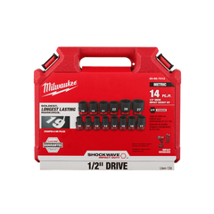 Milwaukee - SHOCKWAVE 1/2" Drive 14PC Metric Standard 6 Point Impact Socket Set | 49667013