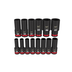 Milwaukee - SHOCKWAVE 1/2" Drive 14PC Metric Deep 6 Point Impact Socket Set | 49667014