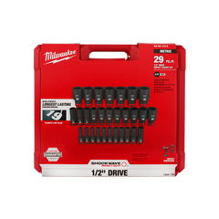 Milwaukee - SHOCKWAVE 1/2" Drive 29PC Metric Deep 6 Point Impact Socket Set | 49667015