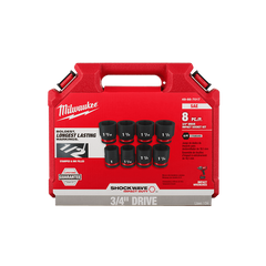 Milwaukee - SHOCKWAVE 3/4" Drive 8PC SAE Standard 6 Point Impact Socket Set | 49667017