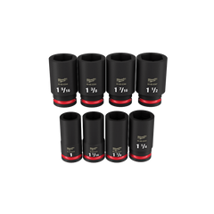 Milwaukee - SHOCKWAVE 3/4" Drive 8PC SAE Deep 6 Point Impact Socket Set | 49667018