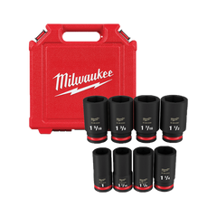 Milwaukee - SHOCKWAVE 3/4" Drive 8PC SAE Deep 6 Point Impact Socket Set | 49667018