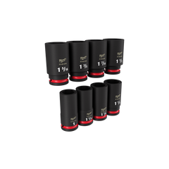 Milwaukee - SHOCKWAVE 3/4" Drive 8PC SAE Deep 6 Point Impact Socket Set | 49667018