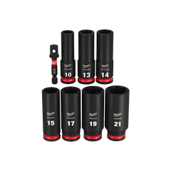 Milwaukee - SHOCKWAVE 3/8"" Drive 8PC Metric Deep 6 Point Impact Socket Set | 49667021