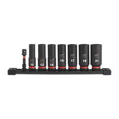 Milwaukee - SHOCKWAVE 3/8"" Drive 8PC Metric Deep 6 Point Impact Socket Set | 49667021