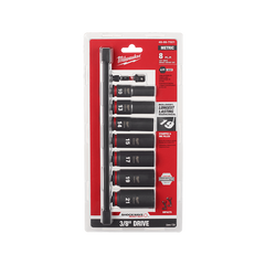 Milwaukee - SHOCKWAVE 3/8"" Drive 8PC Metric Deep 6 Point Impact Socket Set | 49667021