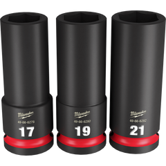 Milwaukee - SHOCKWAVE 1/2" Drive 3PC Metric Deep 6 Point Impact Socket Set | 49667025