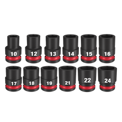 Milwaukee - SHOCKWAVE 1/2" Drive 12PC Metric Standard 6 Point Impact Socket Set | 49667052