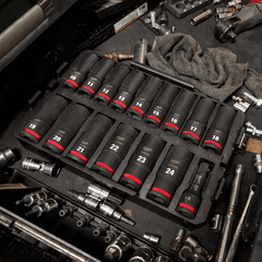 Milwaukee - SHOCKWAVE 1/2" Drive 16PC Deep Impact Socket Set [Tray] | 49667056