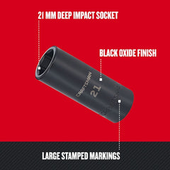 Action - 21mm 1/2" Drive 6-point Metric Standard Magnetic Impact Socket | 6052P021