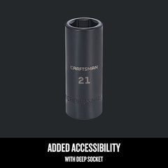 Action - 21mm 1/2" Drive 6-point Metric Standard Magnetic Impact Socket | 6052P021
