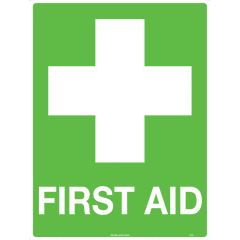 Uniform Safety Signs - 90x55mm - Self Adhesive - Pkt of 10 - First Aid | 501SSA
