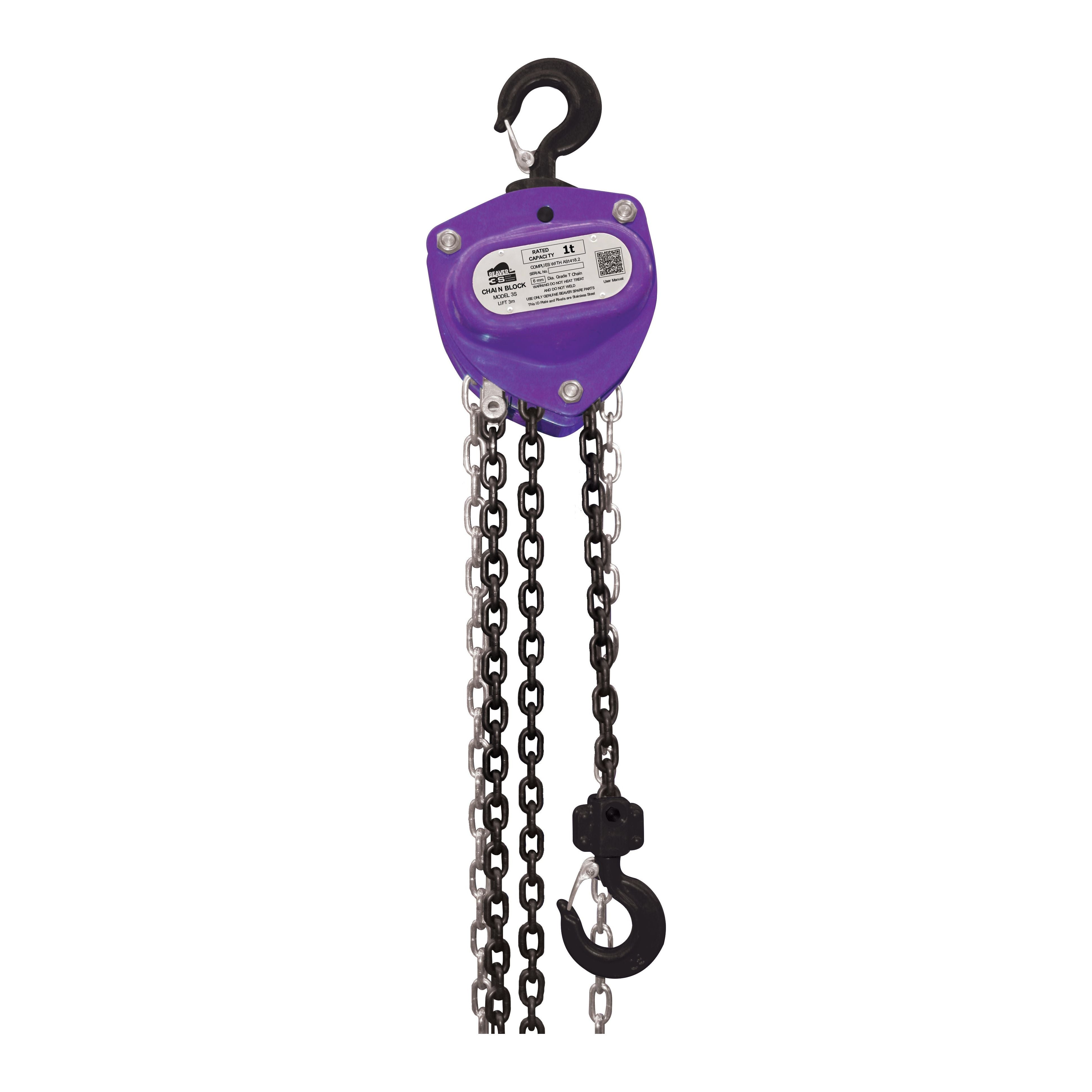 Beaver - Chain Block Beaver 3S 1ton x 3mtr Violet | 503103