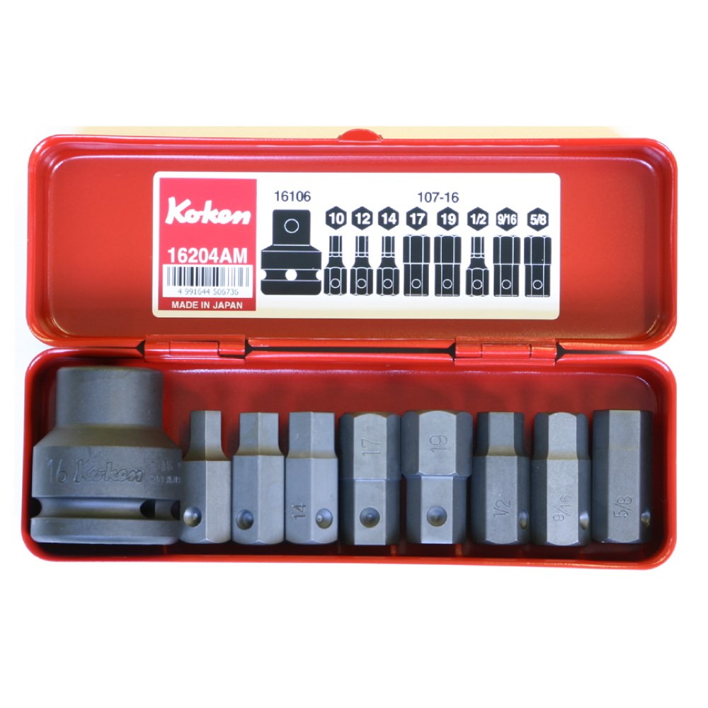 Koken - 3/4" Drive Impact Bit Set with Holder - 9 Piece