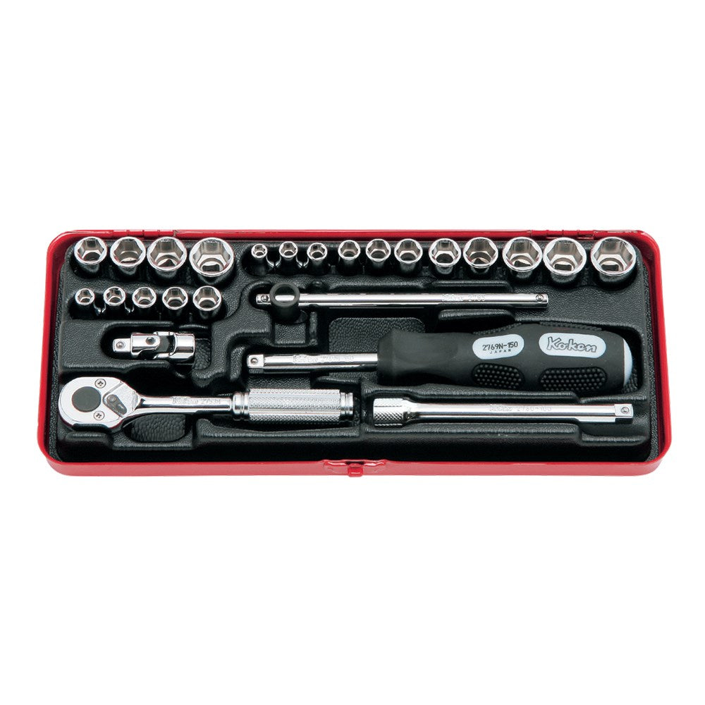 Koken - Socket Set 1/4" Drive AF/met 6 Point (25pcs)