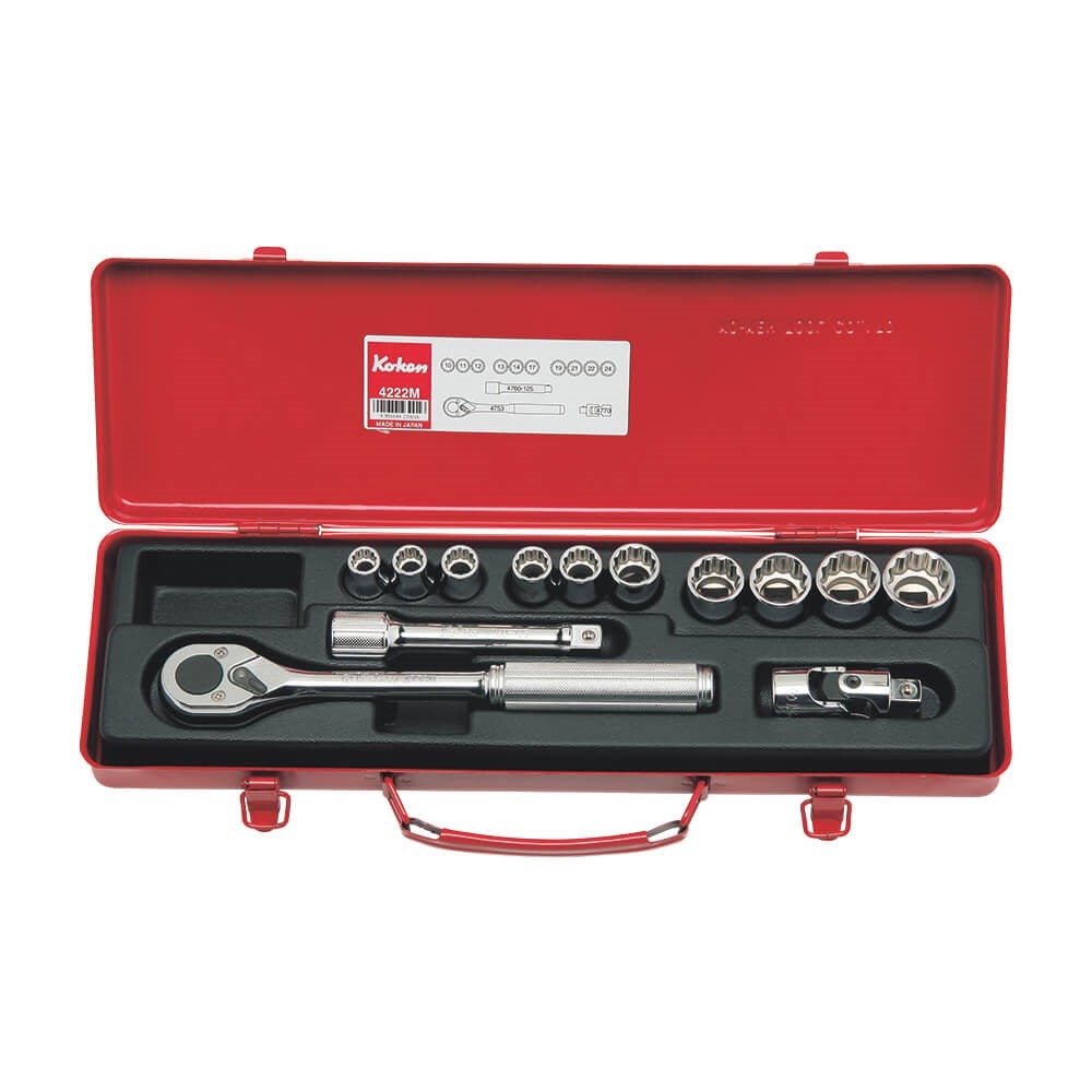 Koken - 13pc 1/2" Drive 12 Point Mtrc Socket Set (10mm - 24mm)