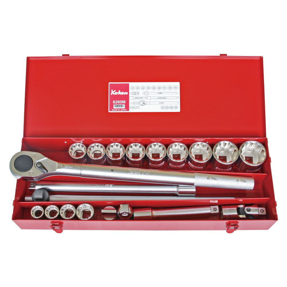 Koken - Socket Set 3/4" Drive 12 Point 15/16-2 AF (25pc)