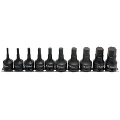 Koken - 10pc 1/2" Drive Impact Inhx Socket Set (4-19mm) 60mm Long On Rail | KORS14012M60/10