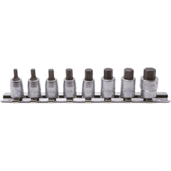 Koken - 8pc 1/4" Drive Hex (Hex (Inhex)) Socket Set (1/8" - 3/8") On Rail