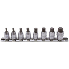 Koken - 8pc 1/4" Drive Hex (Hex (Inhex)) Socket Set (1/8" - 3/8") On Rail | KORS2010A/8-L25