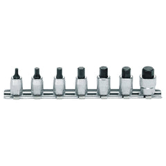 Koken - 7pc 1/4" Drive Hex (Hex (Inhex)) Bit Sockt Set (3mm - 10mm) On 100mm Rail
