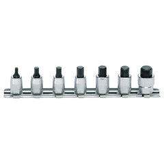 Koken - 7pc 1/4" Drive Hex (Hex (Inhex)) Bit Sockt Set (3mm - 10mm) On 150mm Rail | KORS2010M/7-L25