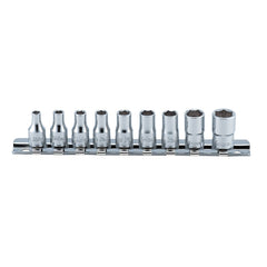 Koken - Socket Set On Rail 1/4" Drive Whit/worth 9pc 8ba-0ba