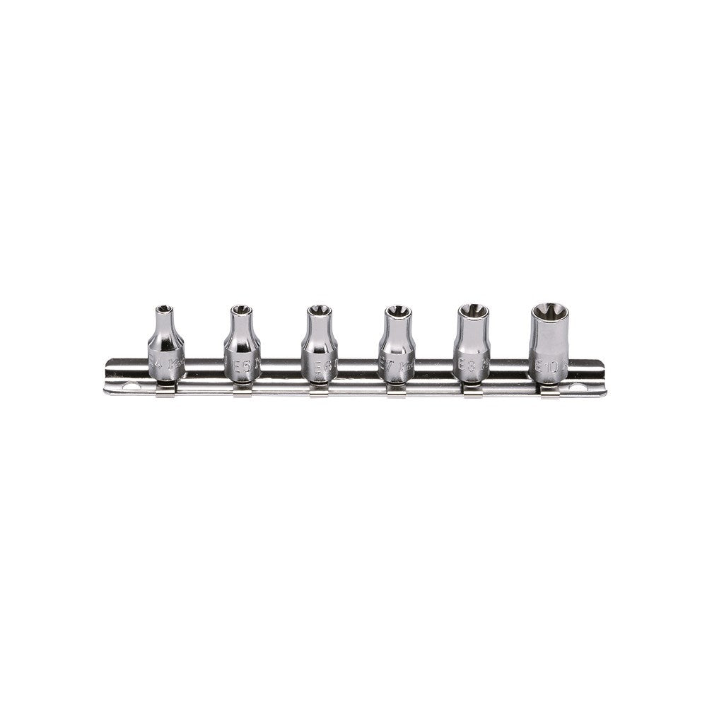 Koken - Torx Socket Set On Rail 6pc 1/4" Drive