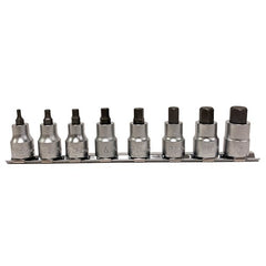 Koken - 8pc 3/8" Drive Hex (Hex (Inhex)) Bit Socket Set (3mm - 12mm) (l38) On Rail | KORS3010M/8-38