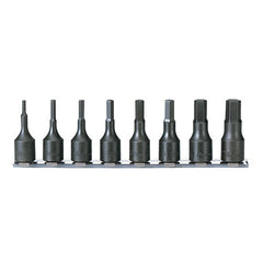 Koken - Socket Set On Rail-Hex (Hex (Inhex)) 3/8" Drive 1/8-1/2 AF (8pc) | KORS3012A52/8