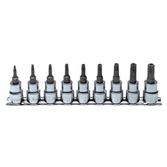 Koken - Socket Set On Rail Tamper Proof Torx 3/8" Drive(9pc)rail | KORS3025/9TP