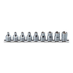 Koken - Socket Set On Rail 3/8" Drive Torx E4-e16 9pcs | KORS3425/9