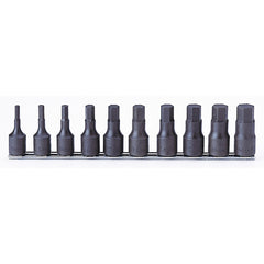 Koken - 10pc 1/2" Drive Hex (Hex (Inhex)) Socket Set 3/16 - 3/4af" On Rail