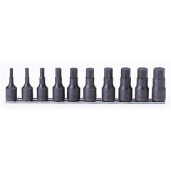 Koken - 10pc 1/2" Drive Hex (Hex (Inhex)) Socket Set (4mm - 19mm) X 60mm On Rail | KORS4012M60/10