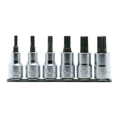 Koken - 6pc 1/2" Drive Xzn Socket Bit Set (m5-m14) On Rail