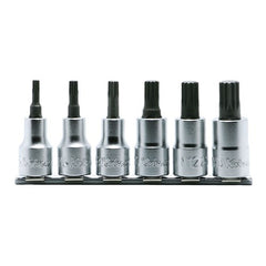 Koken - 6pc 1/2" Drive Xzn Socket Bit Set (m5-m14) On Rail | KORS4020/6-L60