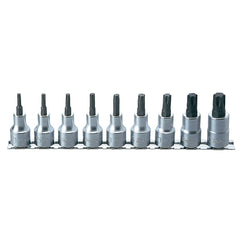 Koken - Socket Set On Rail 1/2" Drive Torx-9pcs T20-t60 60mm