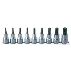 Koken - Socket Set On Rail 1/2" Drive Torx-9pcs T20-t60 60mm | KORS4025/9-L60