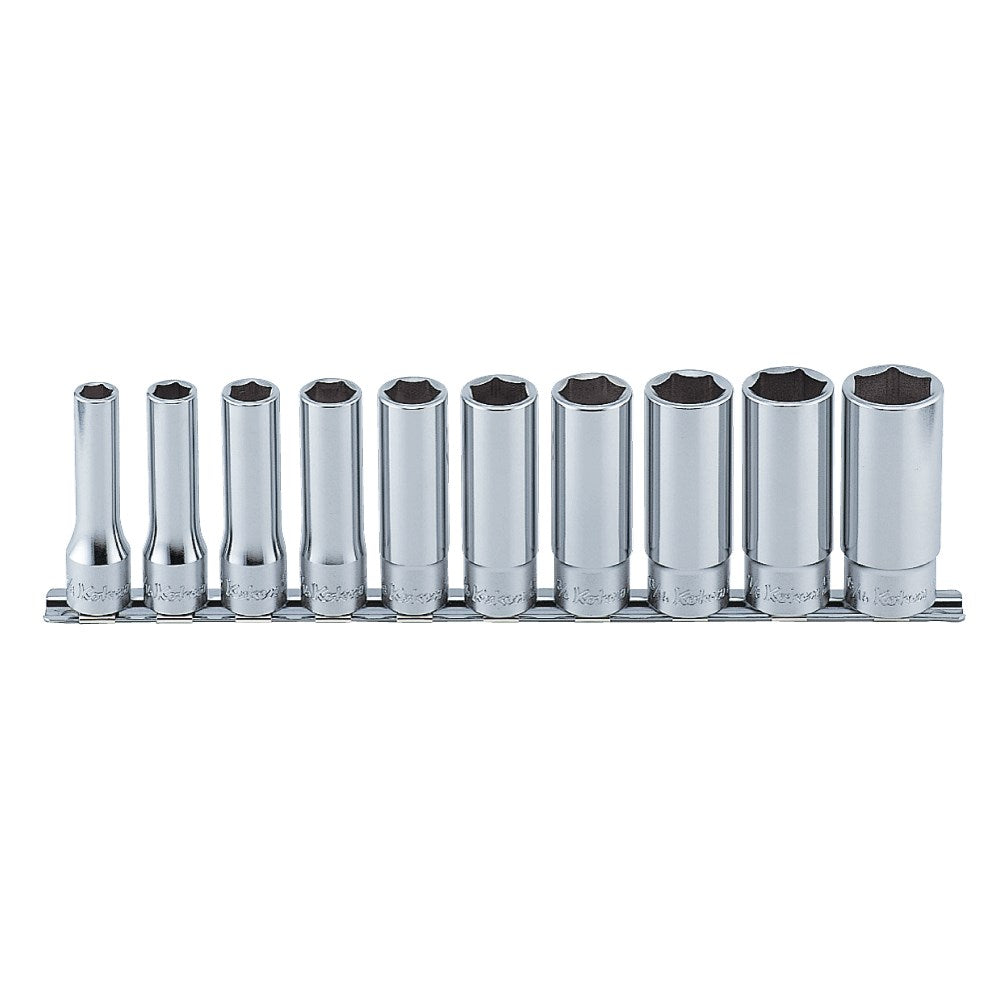 Koken - Socket Set On Rail 1/2" Drive -deep 10pcs